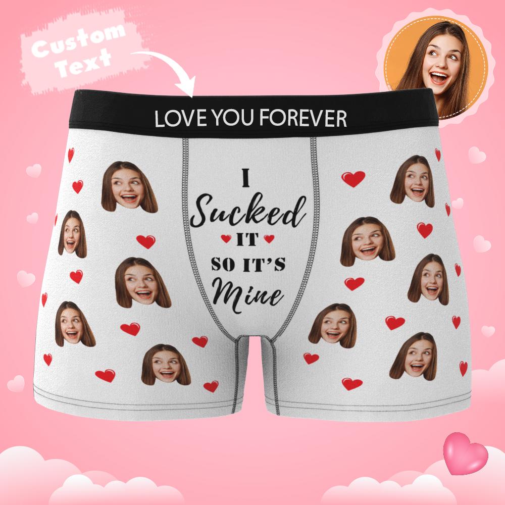 Personalized Funny Face Custom Waistband Text Boxer Gift For Men-it's Mine AR View-Blongser