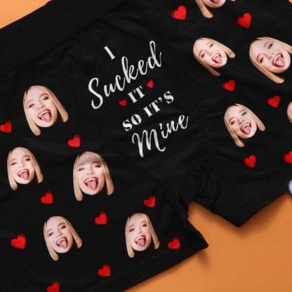 Personalized Funny Face Custom Waistband Text Boxer Gift For Men-it's Mine AR View-Blongser