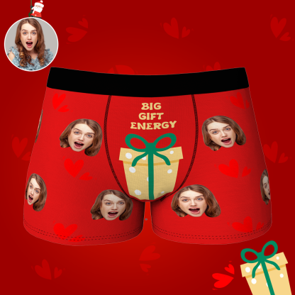 Custom Face Christmas Boxer Funny Big Gift Energy Underwear-Blongser