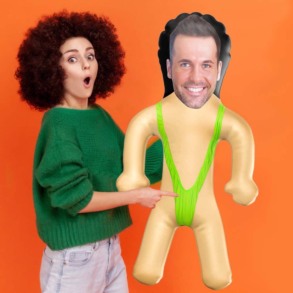 Customized Photo Man Balloon Funny Balloon Men's Balloon Bib Pants Party Favours Funny Gifts Blow up doll Inflatable Doll-Blongser