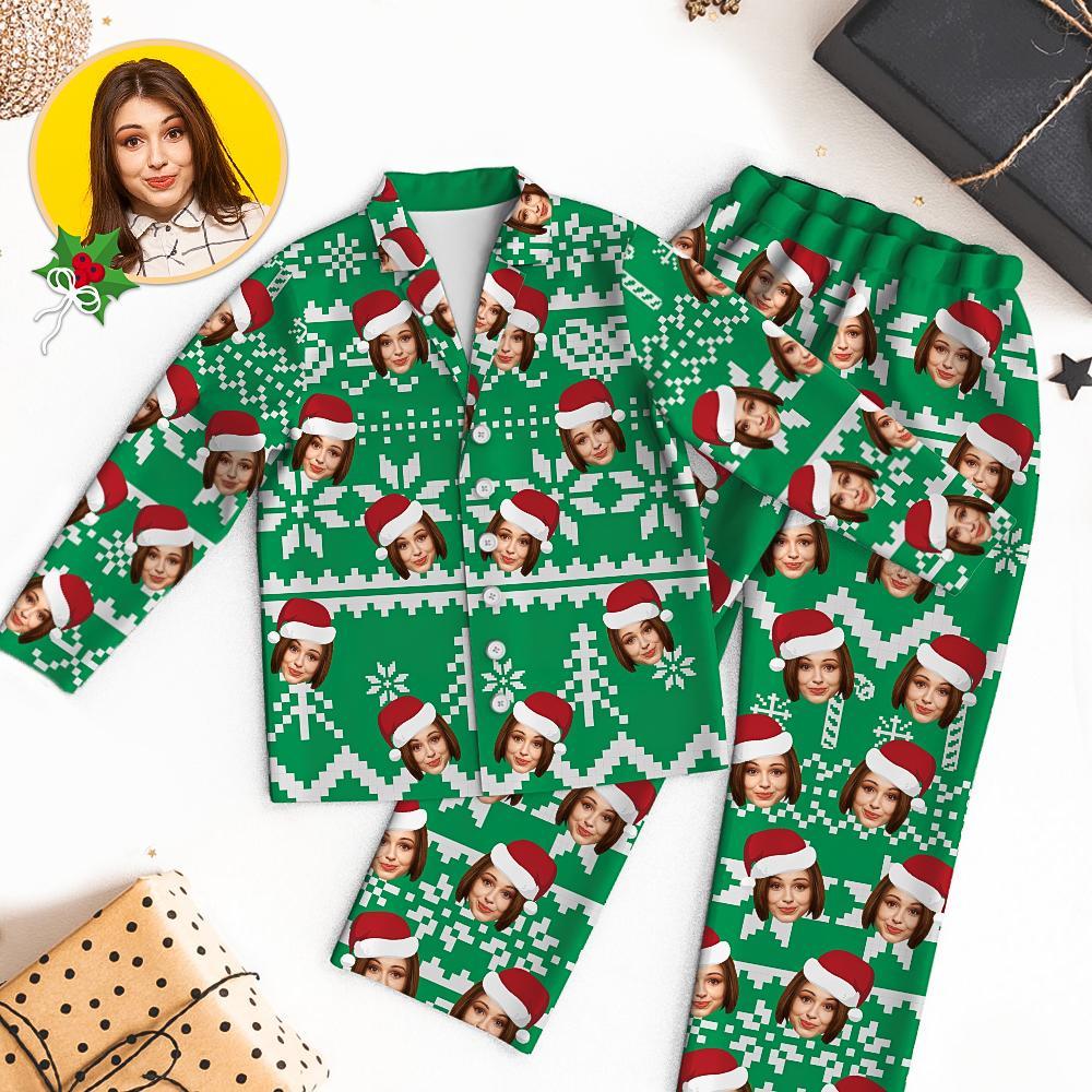 Custom Face Christmas Pajamas - 3 Colors-Blongser