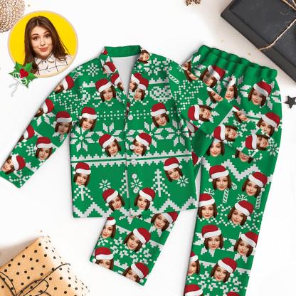 Custom Face Christmas Pajamas - 3 Colors-Blongser