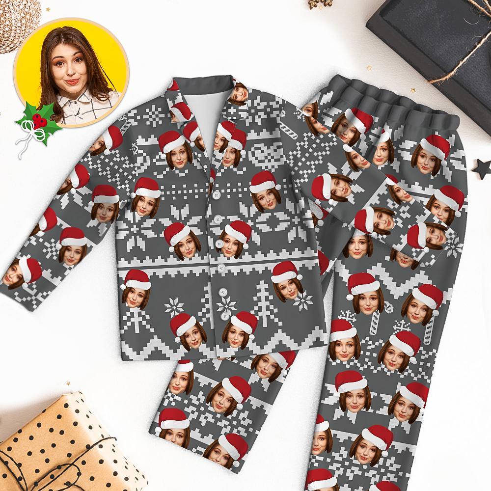 Custom Face Christmas Pajamas - 3 Colors-Blongser