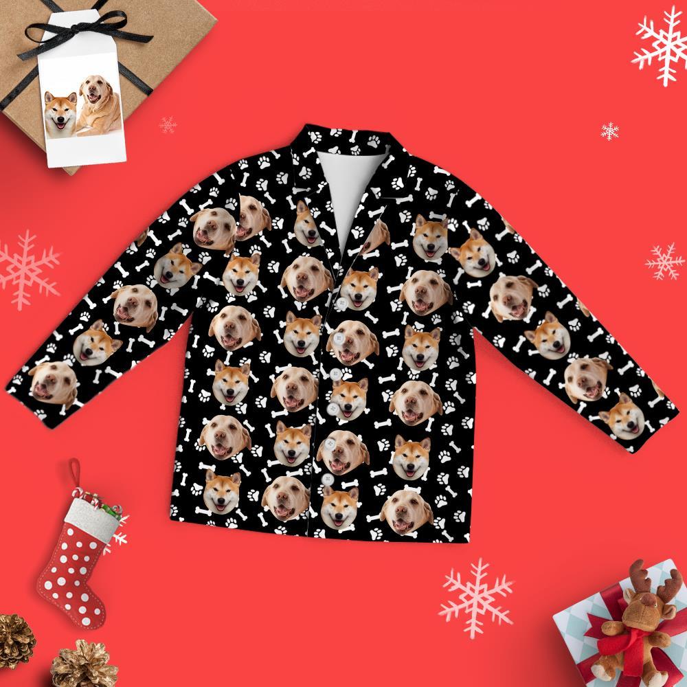 Custom Face Pajamas Family Set - Dog face and bones-Blongser