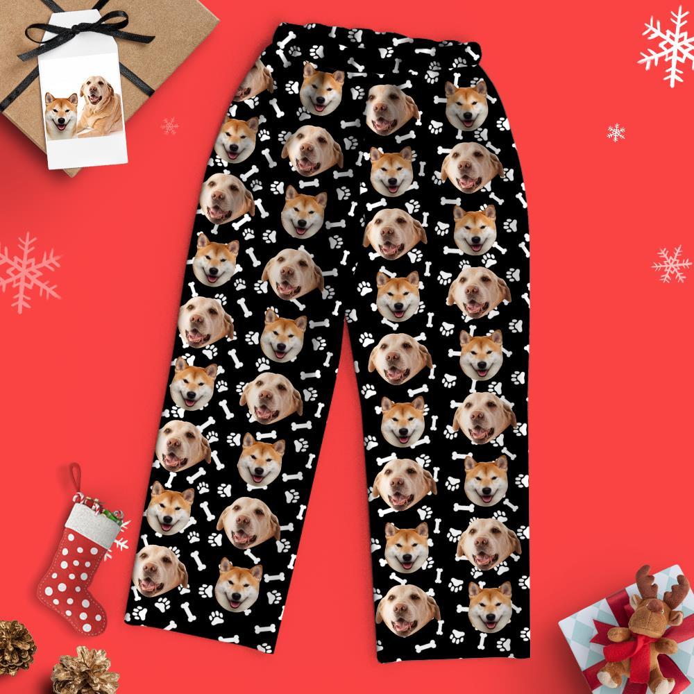 Custom Face Pajamas Family Set - Dog face and bones-Blongser