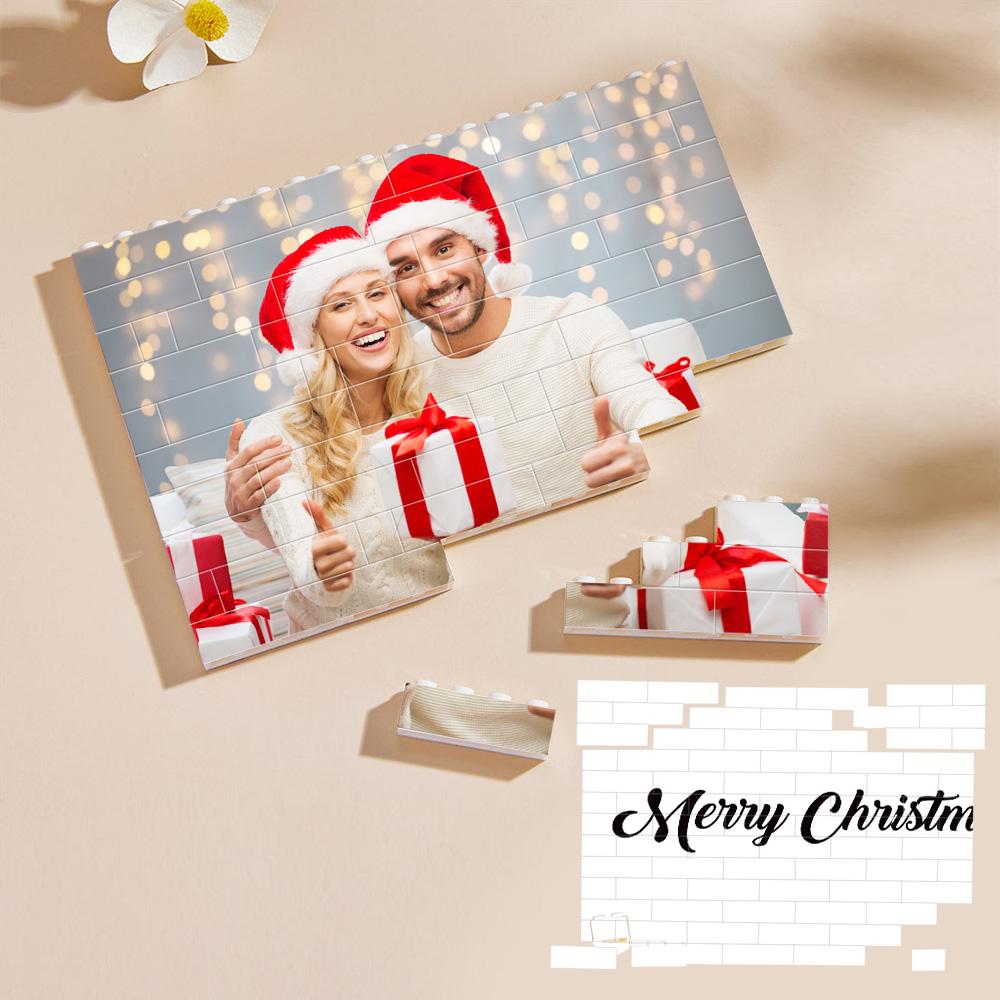 Personalized Building Block Puzzle Custom Photo & Text Brick Gift for Christmas-Blongser