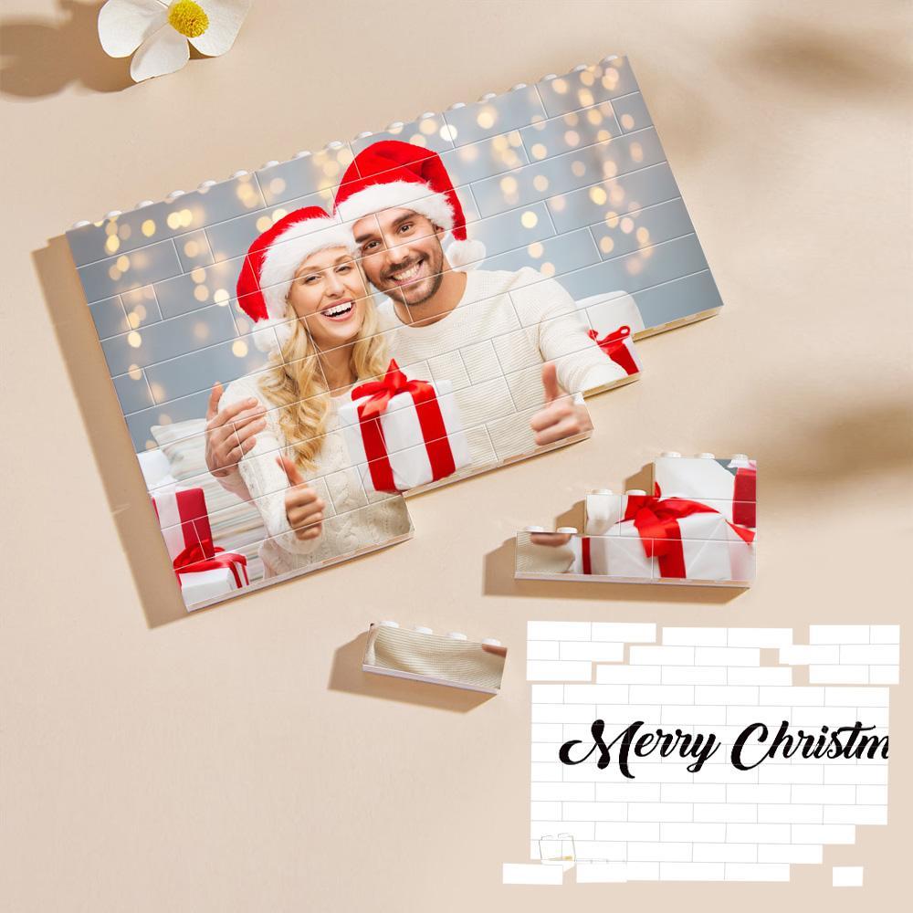 Personalized Building Block Puzzle Custom Photo & Text Brick Gift for Christmas-Blongser