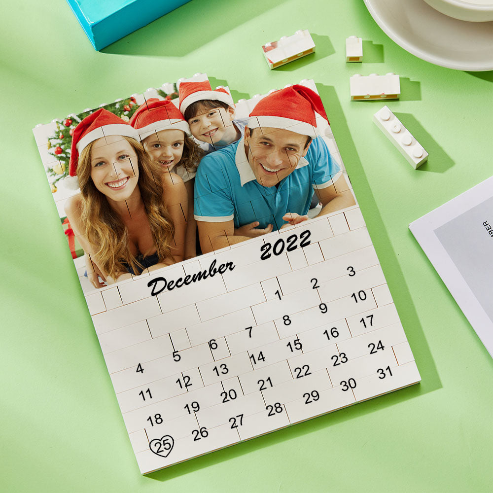 Custom Photo Building Block Puzzle Calendar Important Date Gifts for Him-Blongser