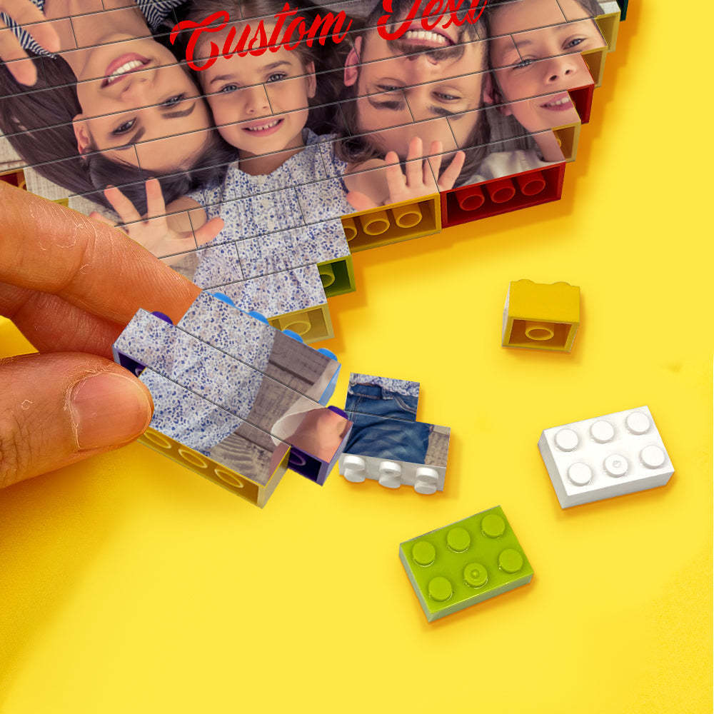 Personalised Heart Shaped Building Brick Custom Photo Block Colors Brick Puzzles Gifts-Blongser