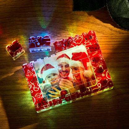 Custom Photo Building Brick Light Up Building Bricks Multicolor LED Light Brick Gift for Him-Blongser