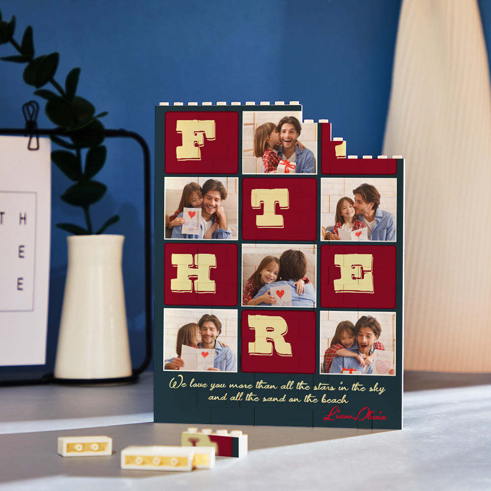 Custom Building Block Puzzle Vertical Building Photo and Text Brick Father's Day Gift-Blongser