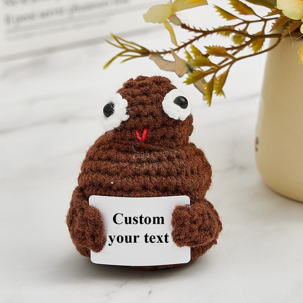 Custom Text Funny Crochet Poo Plushy Desk Decor Gifts-Blongser
