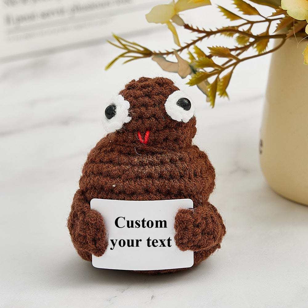 Custom Text Funny Crochet Poo Plushy Desk Decor Gifts-Blongser