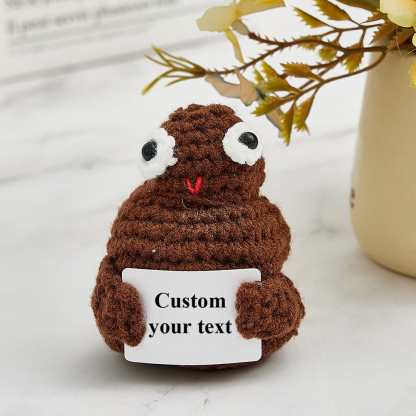 Custom Text Funny Crochet Poo Plushy Desk Decor Gifts-Blongser