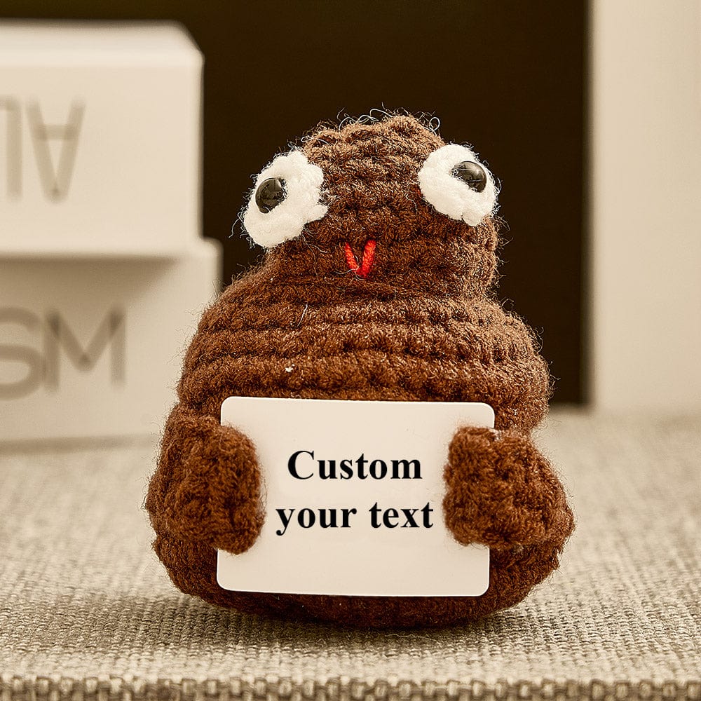 Custom Text Funny Crochet Poo Plushy Desk Decor Gifts-Blongser