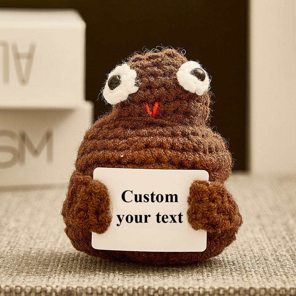 Custom Text Funny Crochet Poo Plushy Desk Decor Gifts-Blongser