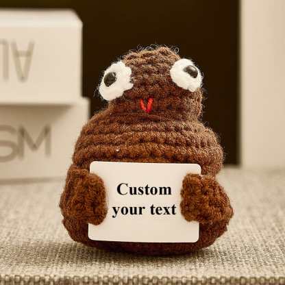 Custom Text Funny Crochet Poo Plushy Desk Decor Gifts-Blongser