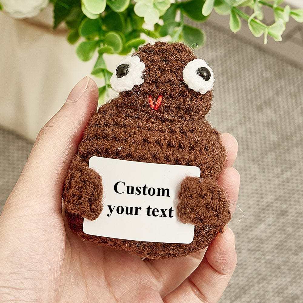 Custom Text Funny Crochet Poo Plushy Desk Decor Gifts-Blongser