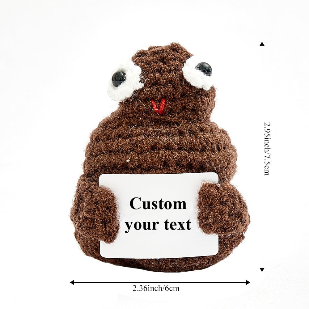Custom Text Funny Crochet Poo Plushy Desk Decor Gifts-Blongser