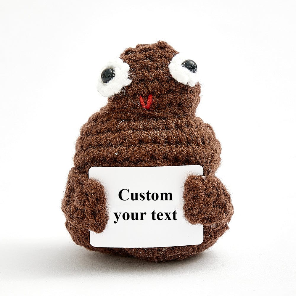 Custom Text Funny Crochet Poo Plushy Desk Decor Gifts-Blongser