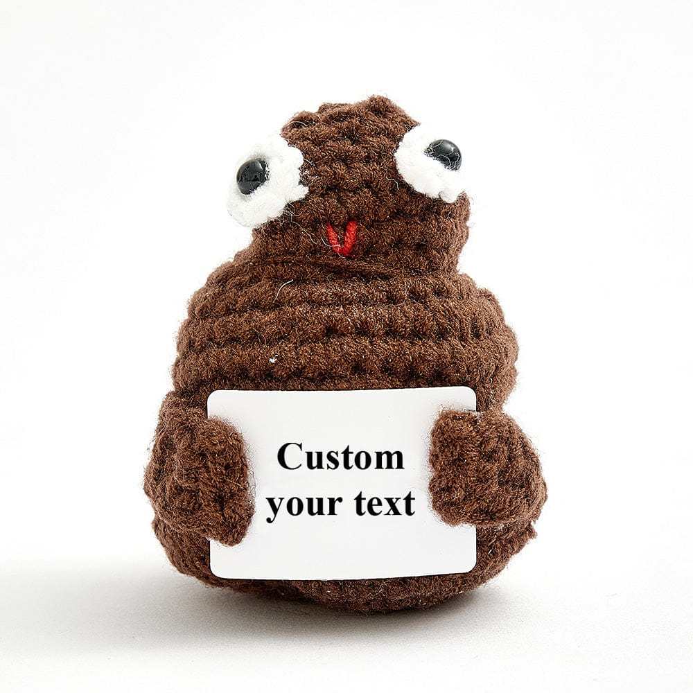 Custom Text Funny Crochet Poo Plushy Desk Decor Gifts-Blongser