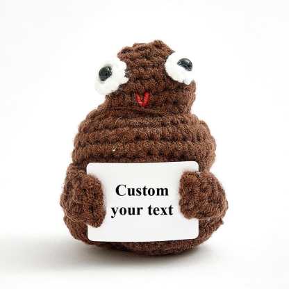 Custom Text Funny Crochet Poo Plushy Desk Decor Gifts-Blongser