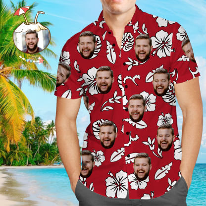 Custom Hawaiian Shirts Red Flowers Online Preview Personalized Aloha Beach Shirt For Men-Blongser