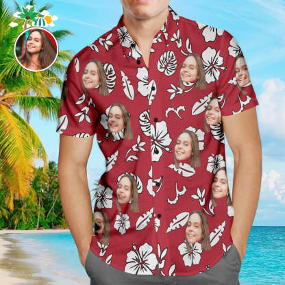 Custom Hawaiian Shirts Red Flowers Online Preview Personalized Aloha Beach Shirt For Men-Blongser