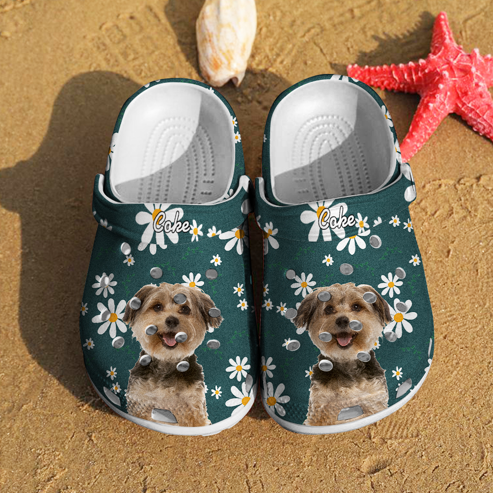 Personalized Pet Face Clog Funny Floral Print Clogs Slipper Gift for Pet Lover-Blongser