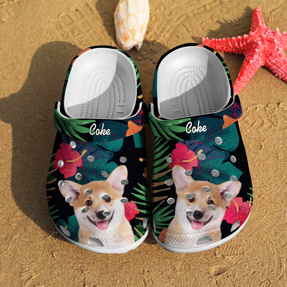 Personalized Pet Portrait Clog with Name Funny Clogs Slipper Birthday Gift for Pet Lover-Blongser