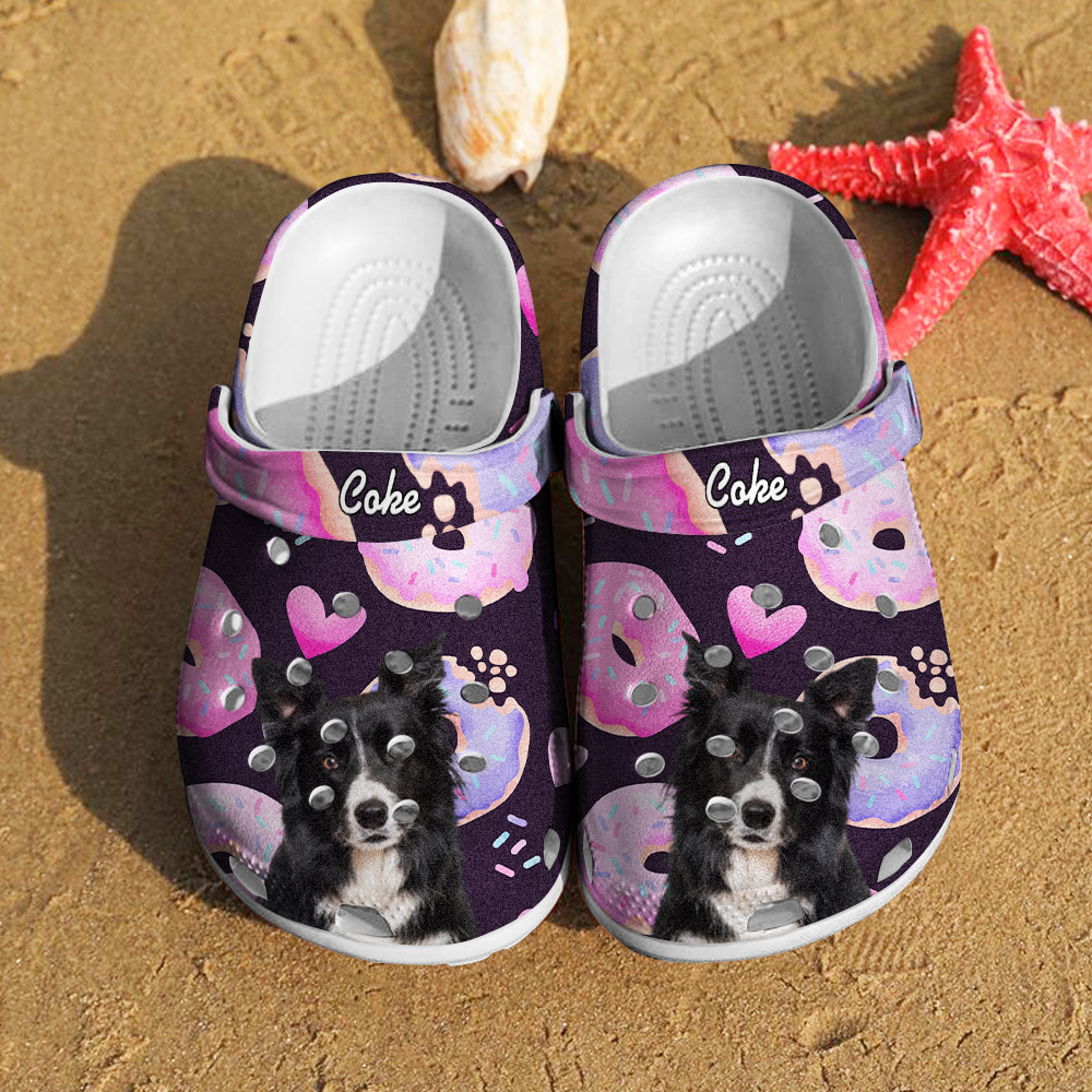 Personalized Pet Portrait Clogs Slipper Funny Donut Print Clog Gift for Pet Lover-Blongser