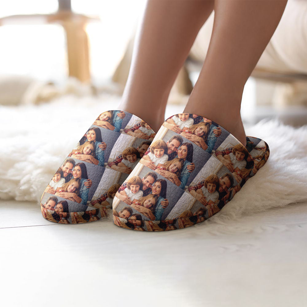 Custom Photo Women's and Men's Slippers Personalized Casual House Shoes Indoor Outdoor Bedroom Cotton Slippers-Blongser