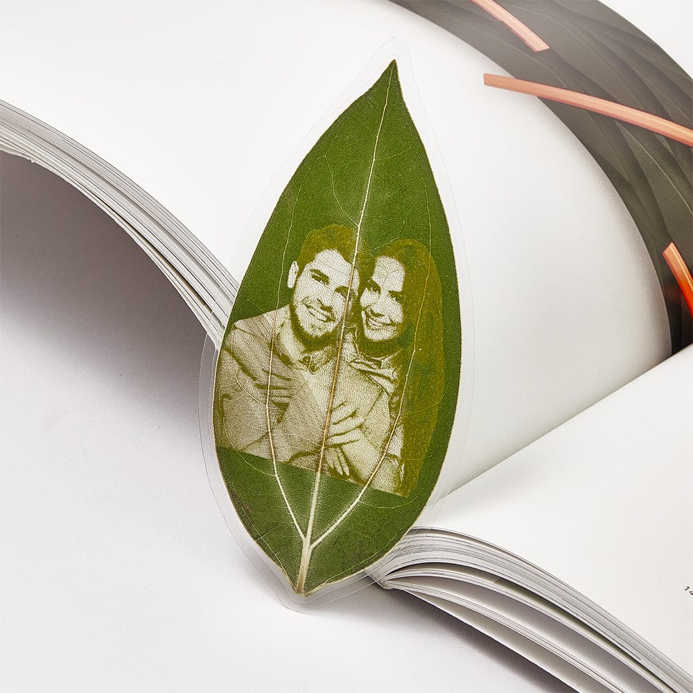 Personalized Photo Leaf Bookmark Custom Leaf Carving Bookmarks Leaf Carving Art Unique Gift for Reader-Blongser