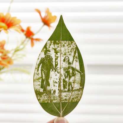 Personalized Photo Leaf Bookmark Custom Leaf Carving Bookmarks Leaf Carving Art Unique Gift for Reader-Blongser