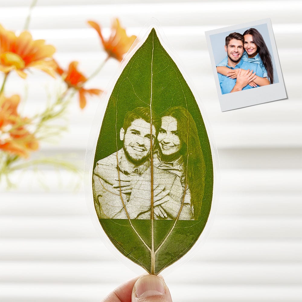 Personalized Photo Leaf Bookmark Custom Leaf Carving Bookmarks Leaf Carving Art Unique Gift for Reader-Blongser
