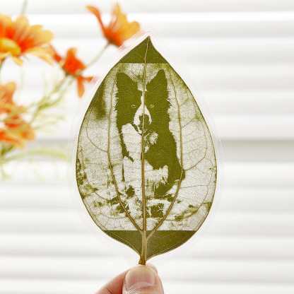 Personalized Photo Leaf Bookmark Custom Leaf Carving Bookmarks Leaf Carving Art Unique Gift for Reader-Blongser