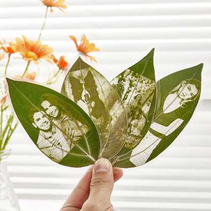 Personalized Photo Leaf Bookmark Custom Leaf Carving Bookmarks Leaf Carving Art Unique Gift for Reader-Blongser