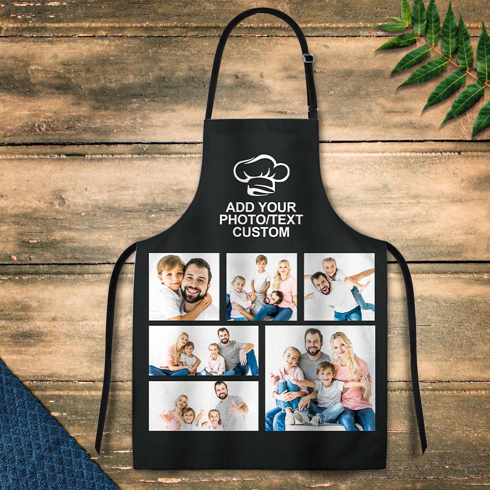 Personalized Photo Apron Custom Text Kitchen Cooking Chef Apron for Men Women-Blongser