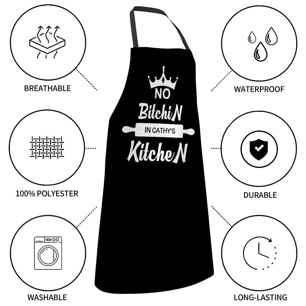 Custom Name Apron Personalized Aprons Kitchen Gift for Her-No Bitchin in My Kitchen-Blongser