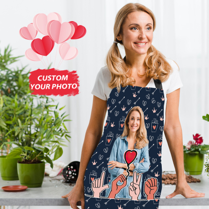 Customised Cooking Apron Personalized Photo I Love You Apron-Blongser