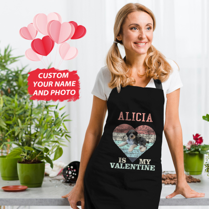 Personalized Name and Photo Apron Valentine Kitchen Apron-Blongser