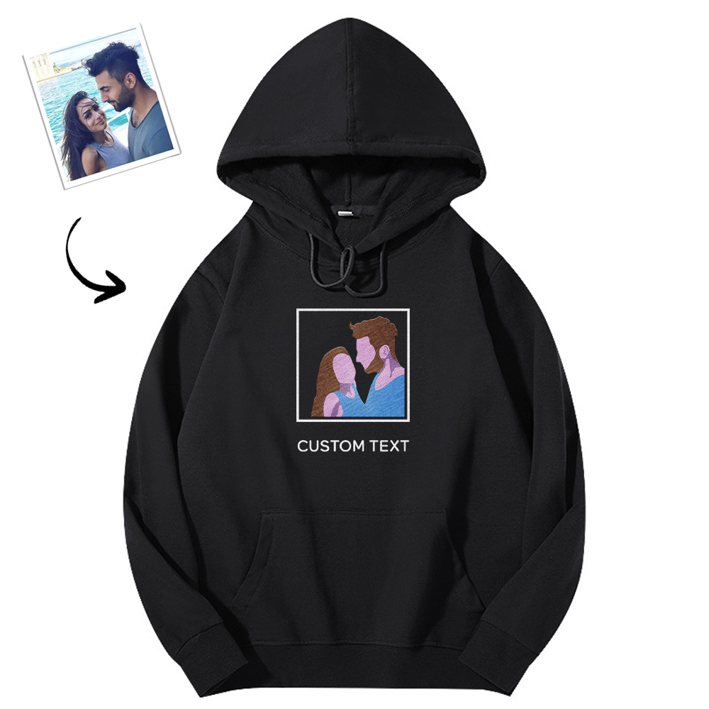 Custom Embroidered and Text Pattern Hoodie Comfortable Fit Trendy Fashion for Lover-Blongser