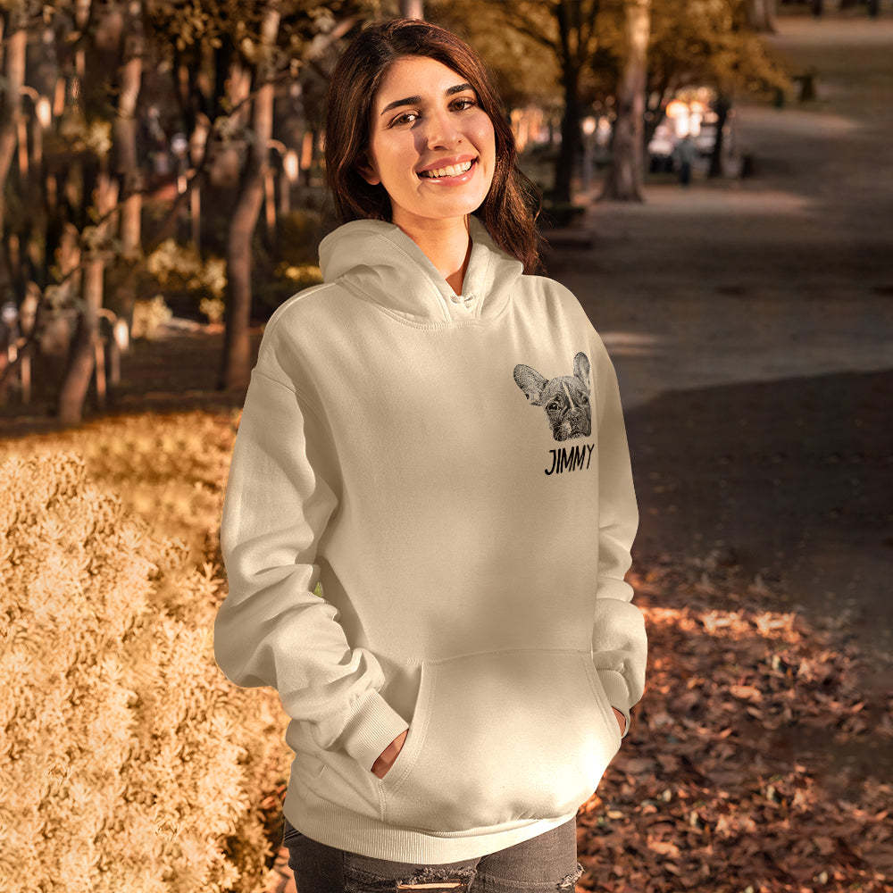Personalized Pet Portrait Hoodie Custom Pet Sweatshirt Gift for Pet Lovers-Blongser