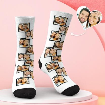 Custom Multi Photo Socks Gifts for Lovers-Blongser