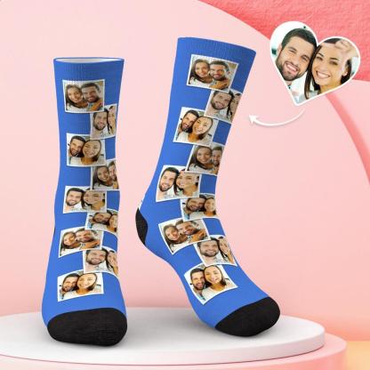 Custom Multi Photo Socks Gifts for Lovers-Blongser