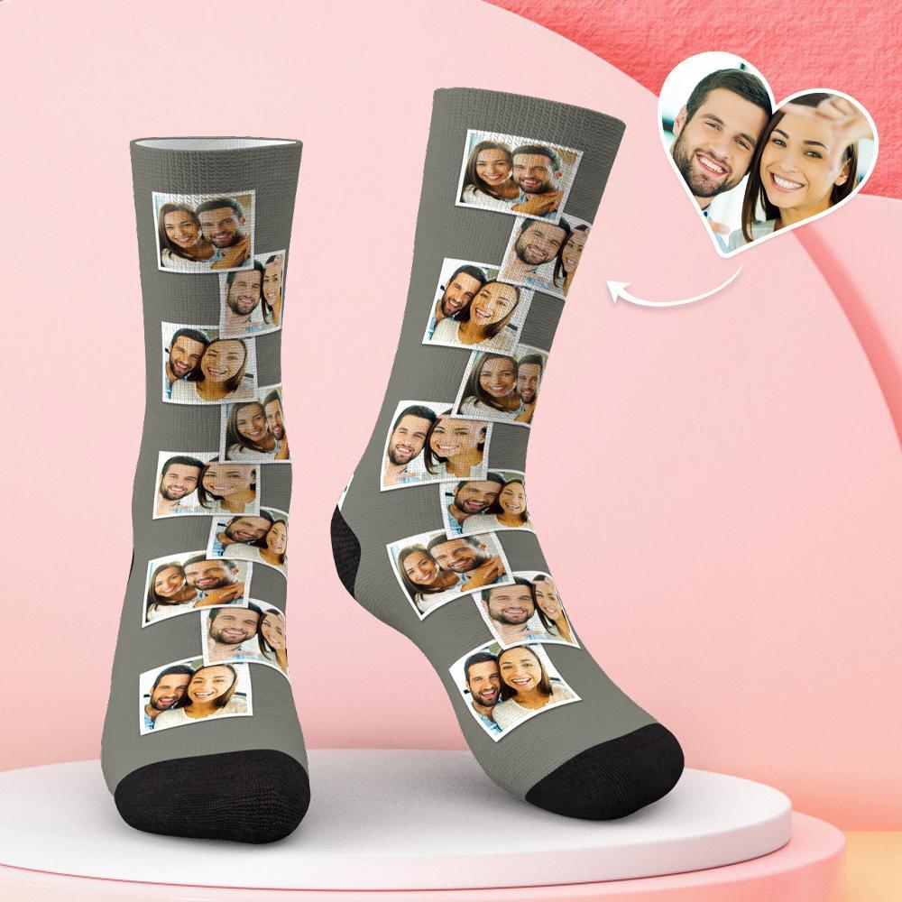 Custom Multi Photo Socks Gifts for Lovers-Blongser