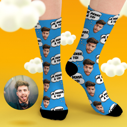 Thinking Of You Sock Personalized Socks with Face-Blongser