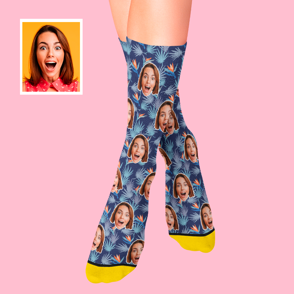 Custom 3D Digital Printed Socks Funny Socks Gift Bird of Paradise