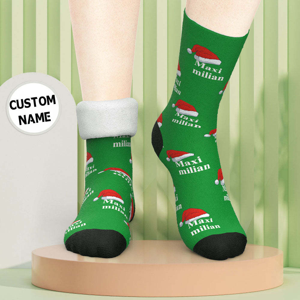 Custom Engraved Thick Socks Custom Name Christmas Gifts-Blongser