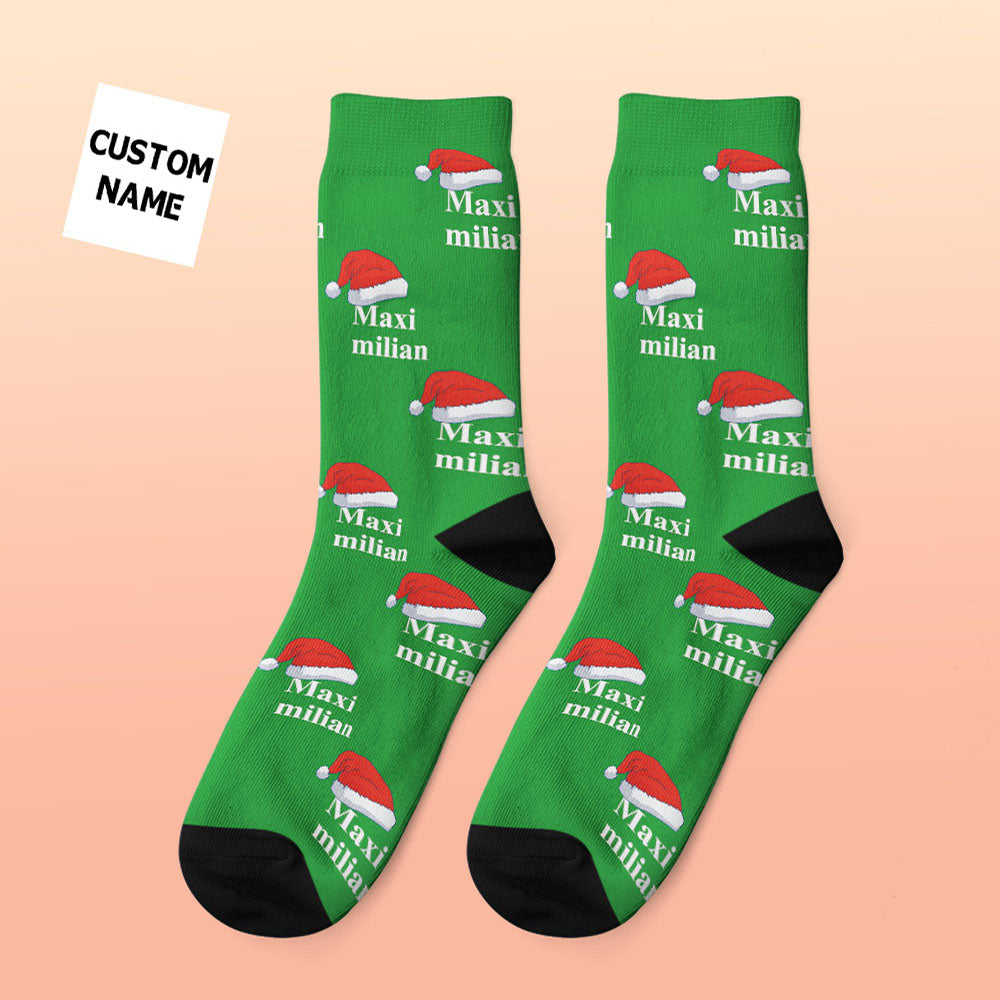 Custom Engraved Thick Socks Custom Name Christmas Gifts-Blongser